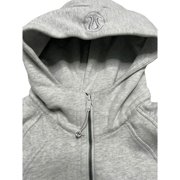 Lululemon Oversized 1/2 Zip Cropped Scuba Hoodie in Gray - size M/L - Picture 4 of 10